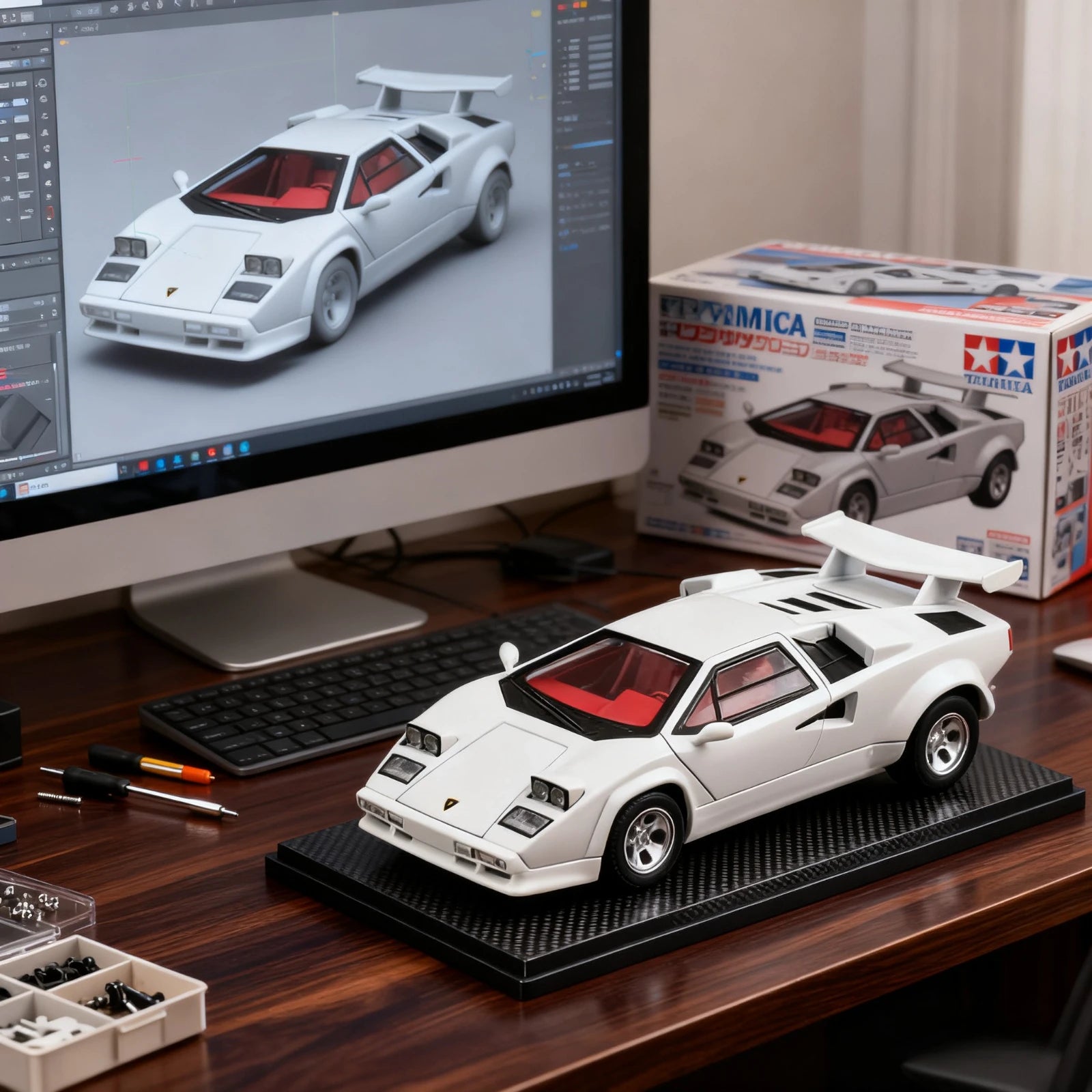 1:32 Countach LP5000s Alloy Classic Sports Car Model Diecast Metal Retro